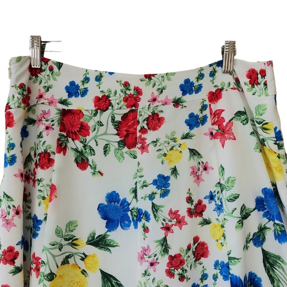 CALVIN KLEIN NWT white floral print midi skirt, size 10 - Picture 3 of 8